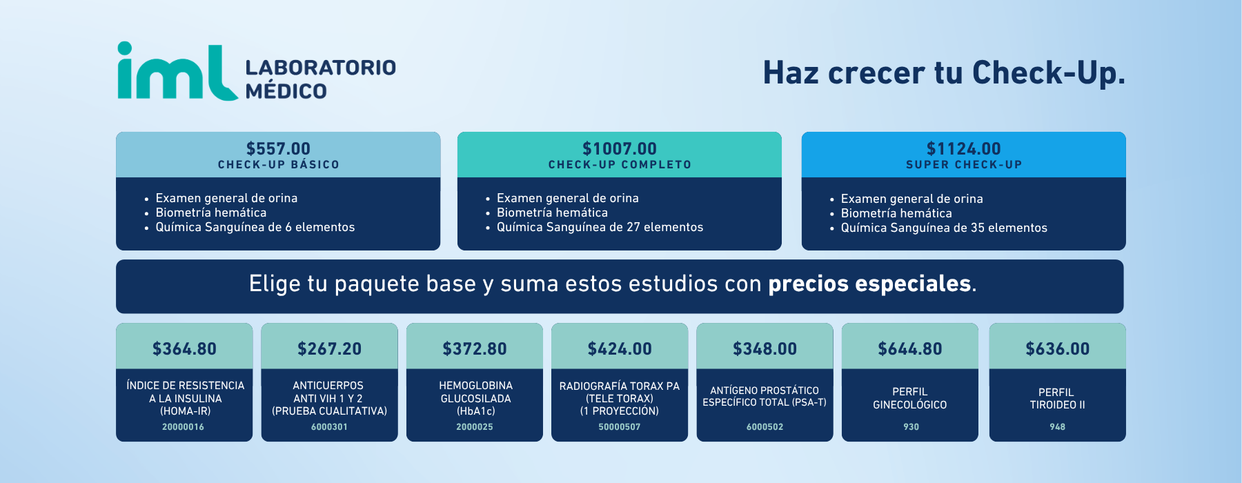 Paquetes y precios